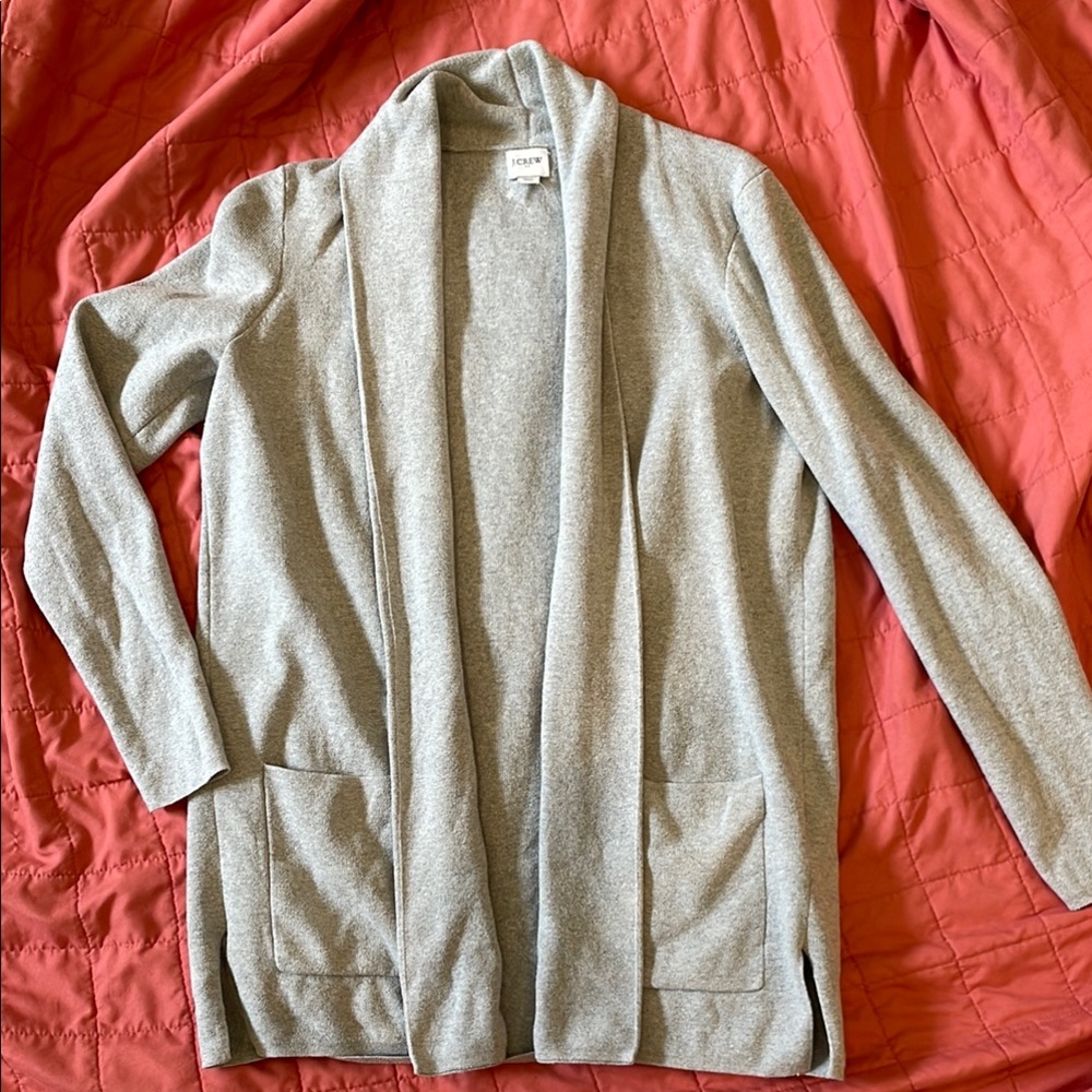 Gray Open Front Cardigan blazer